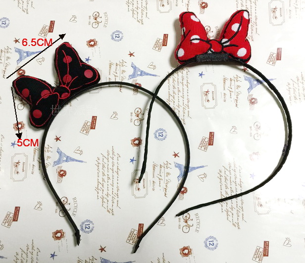 蝴蝶結髮箍(黑/紅)