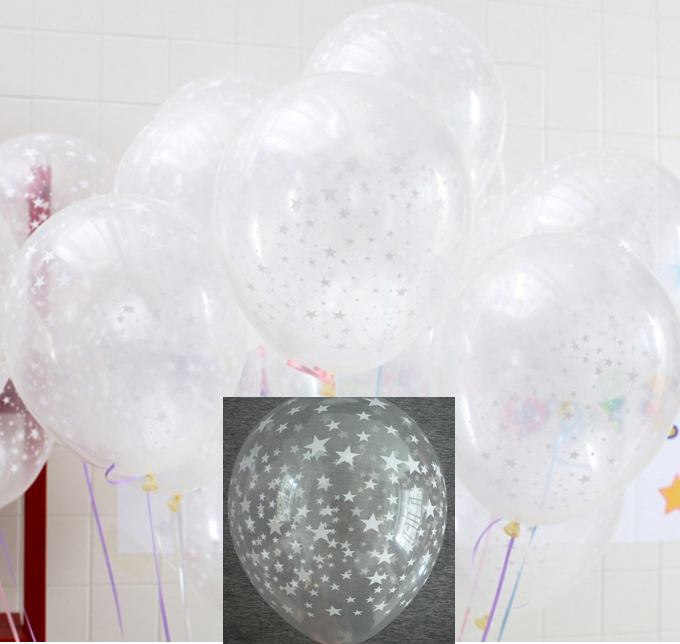 透明乳膠氣球/12寸透明星星氣球