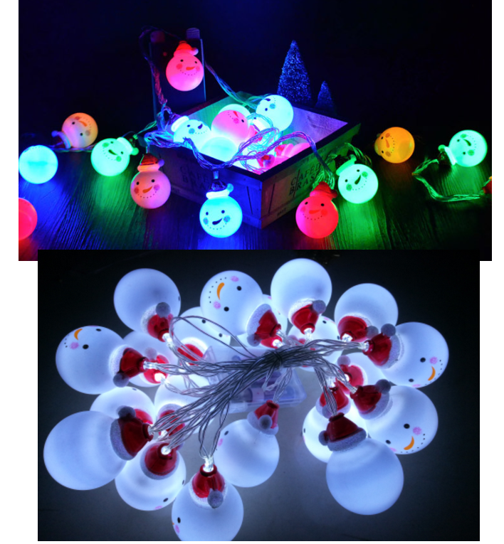 LED聖誕燈串-雪人造型燈串(電池)