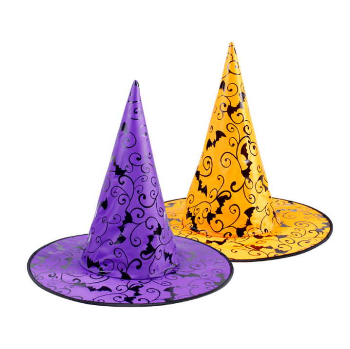 各式巫婆帽-紫色蝙蝠/橘色蝙蝠巫婆帽