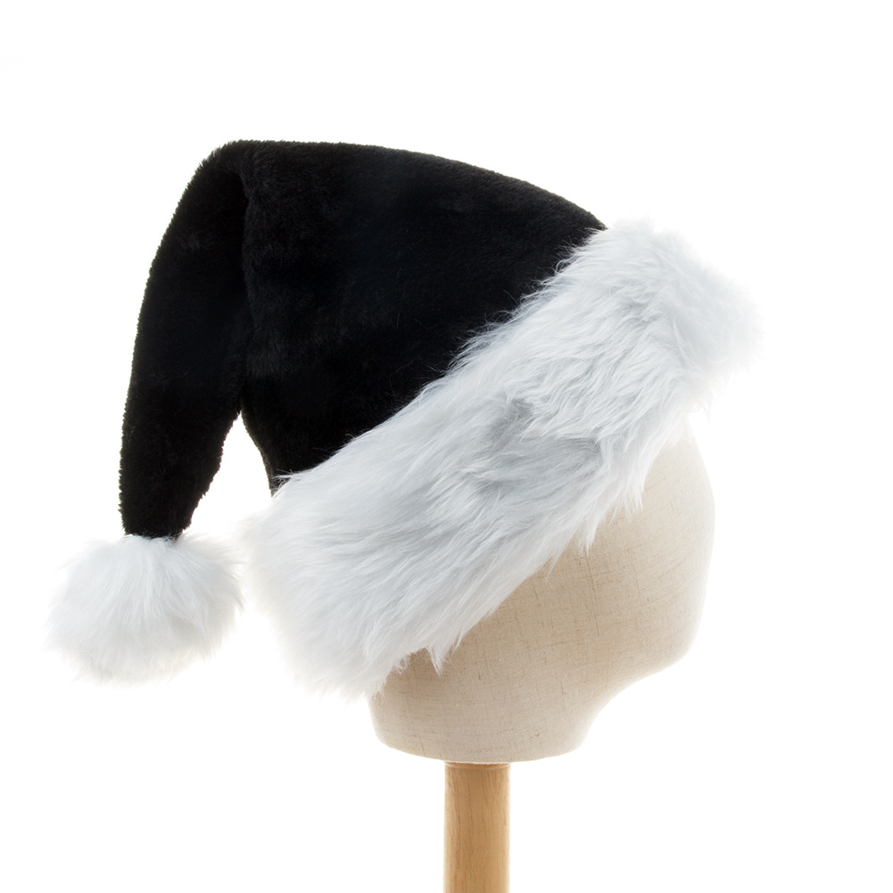 黑色絨毛聖誕帽
