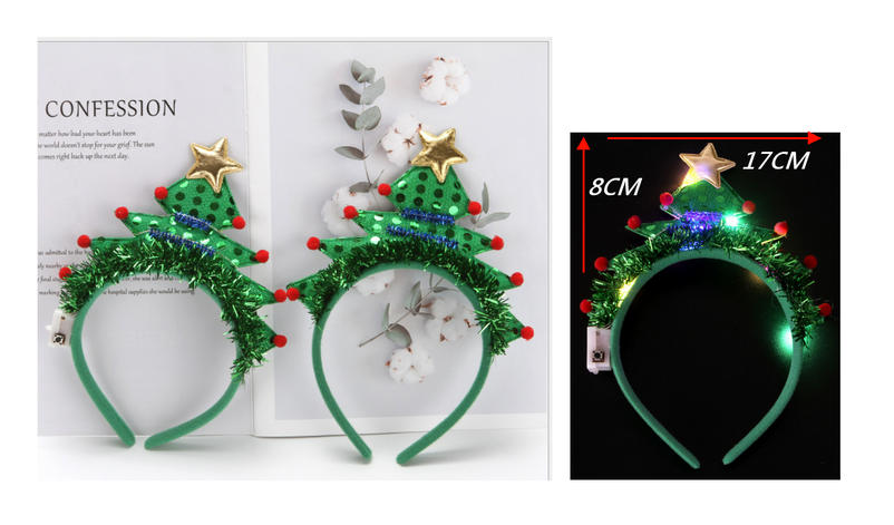 聖誕節髮箍/聖誕樹髮箍/發光聖誕樹/發光聖誕樹髮箍