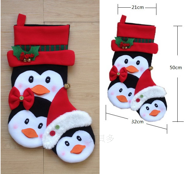 可愛企鵝聖誕襪