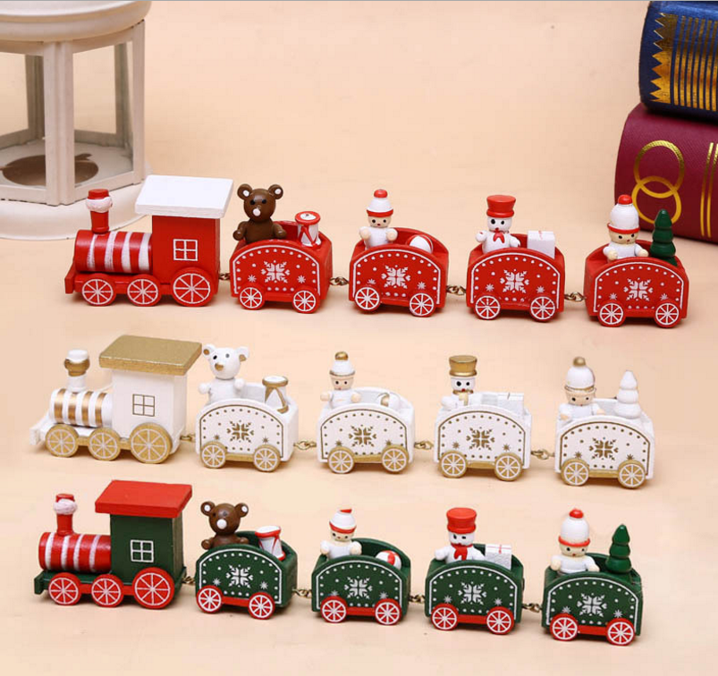聖誕禮物-聖誕小火車/5節聖誕木質火車