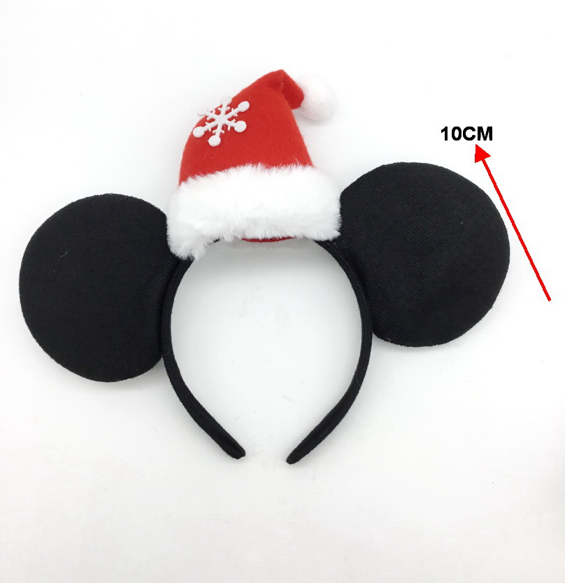 聖誕帽髮箍/聖誕米奇髮箍/大耳米奇聖誕帽髮箍