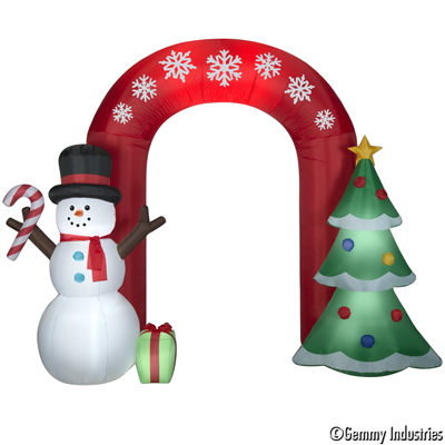 充氣雪人聖誕樹拱門